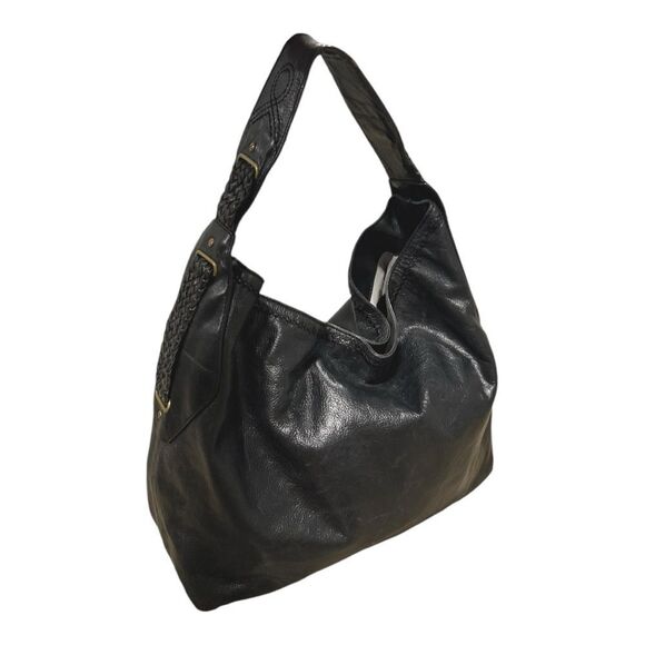 Cole Haan Women’s Black Leather Hobo Bag with Braided Detailing - Picture 5 of 8